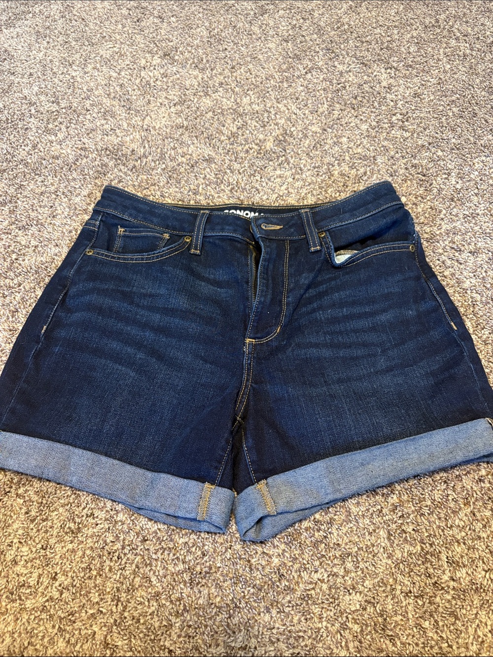 Sonoma Dark Blue Rolled Hem Denim Shorts